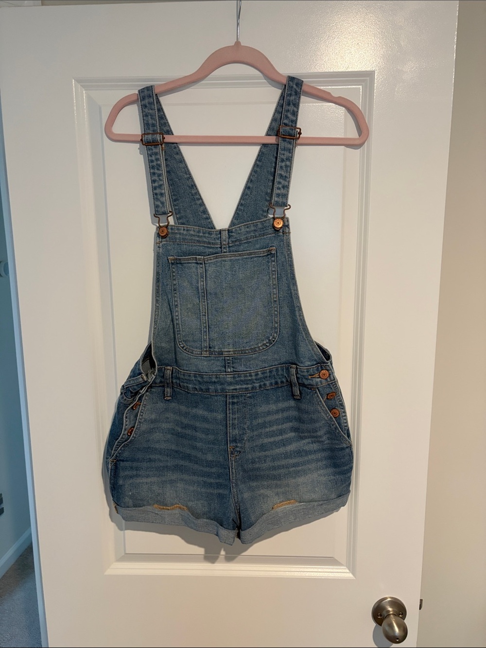 Old Navy Light Blue Denim Short Overalls